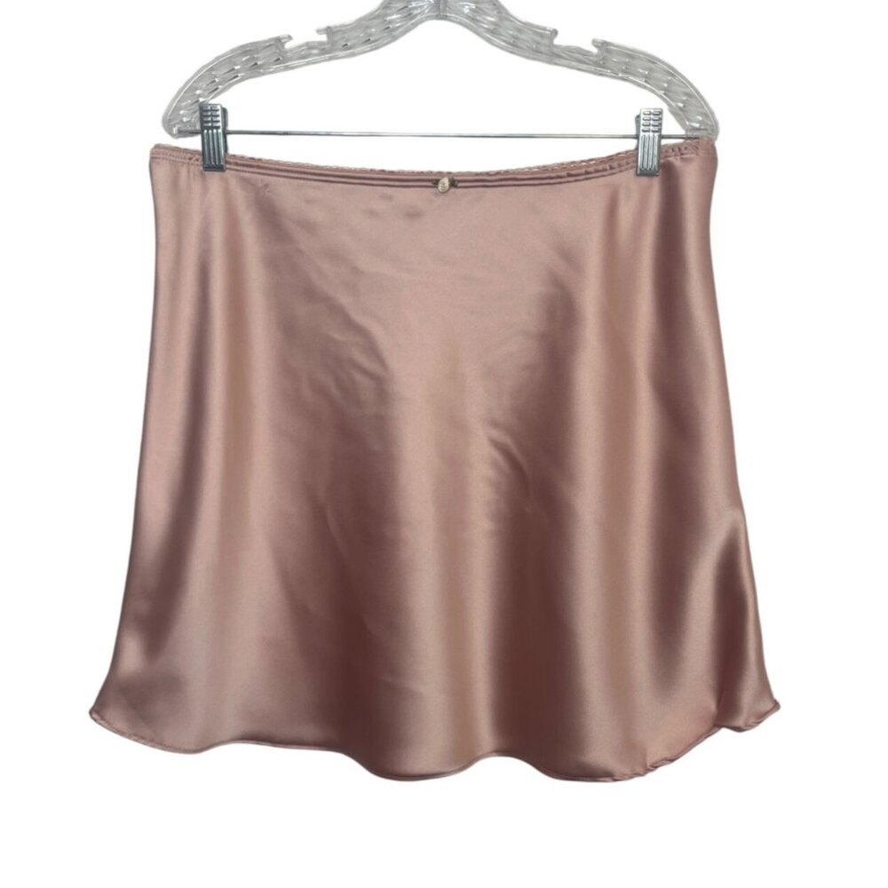 Altar'd State Blush Satin Mini Slip Skirt